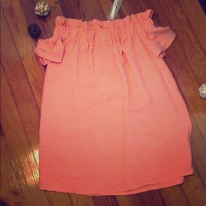 Gorgeous coral off the shoulders blouse/dress